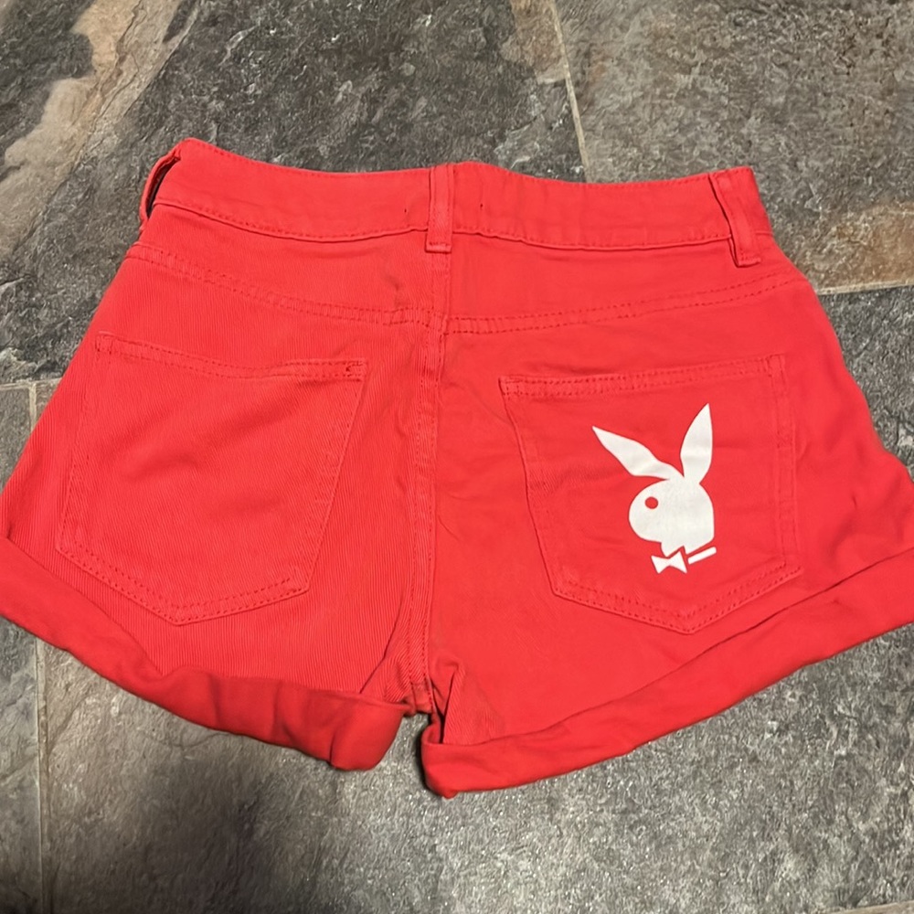 Playboy by PacSun Red Denim Shorts